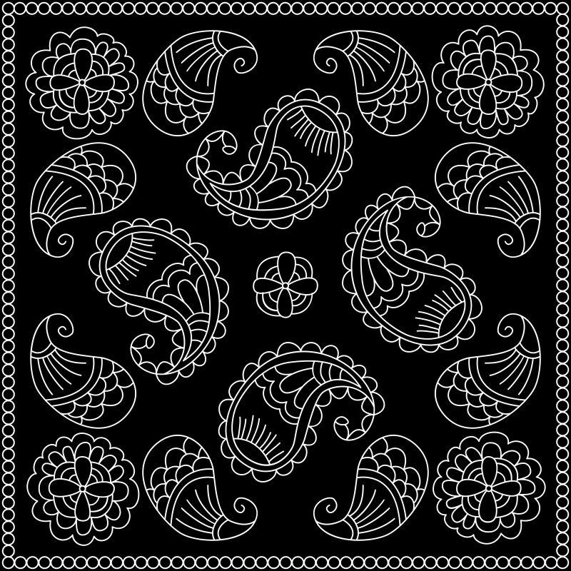 矢量黑色和白色抽象正方形花纹图案