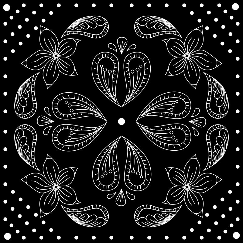 矢量黑色和白色版面印花抽象图案