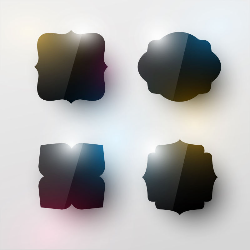 矢量黑色装饰玻璃设计元素