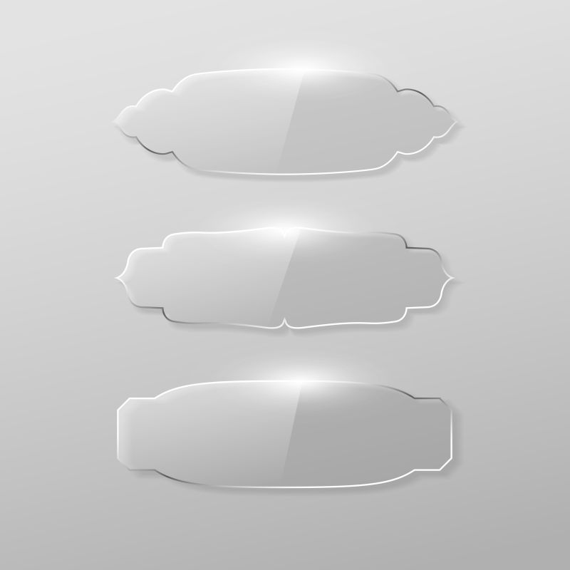 创意矢量透明玻璃设计元素