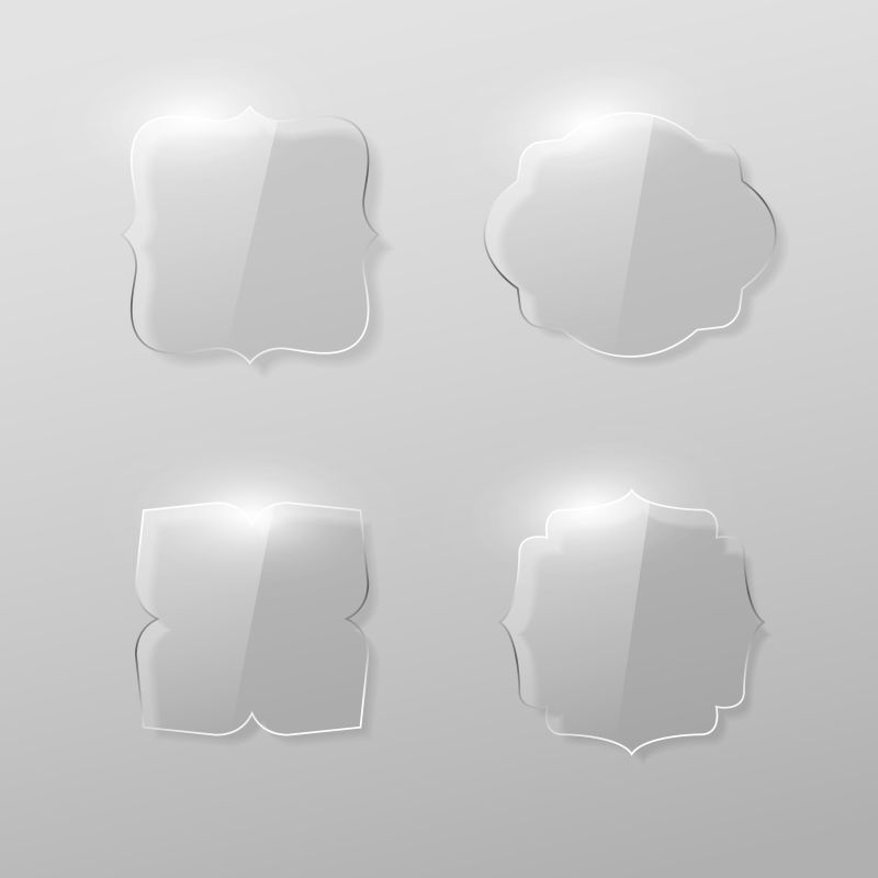 矢量不规则形状的玻璃设计元素