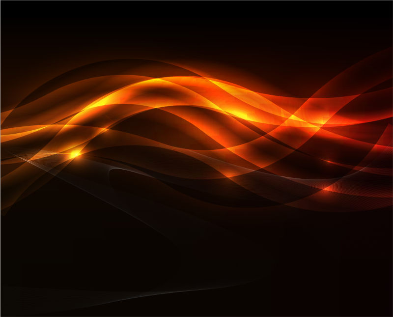 抽象的橙色光波插图矢量设计