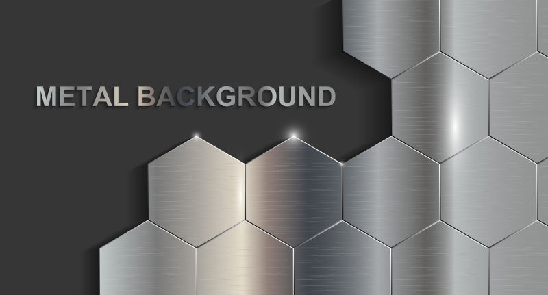 矢量的金属六边形背景