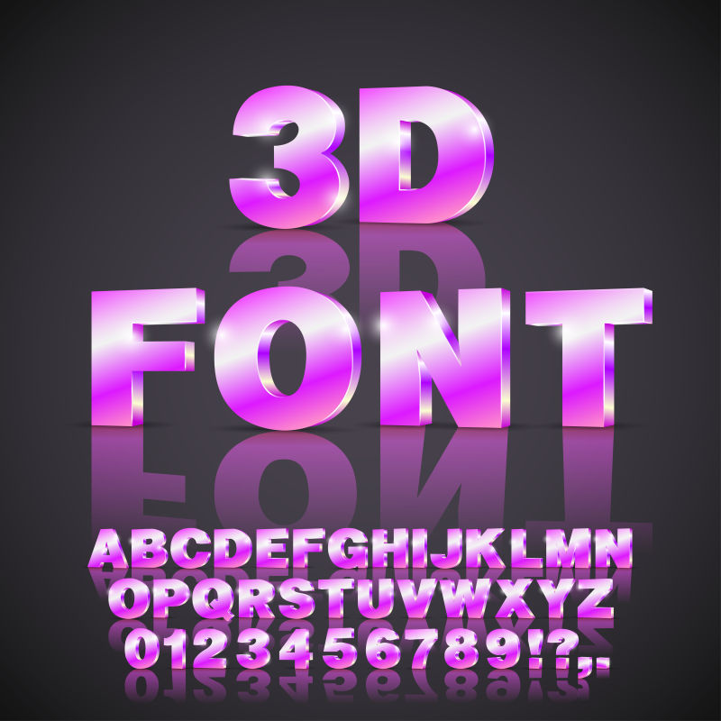 粉色矢量字母数字