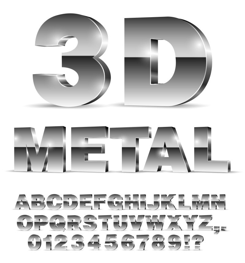 白色背景字母和数字矢量