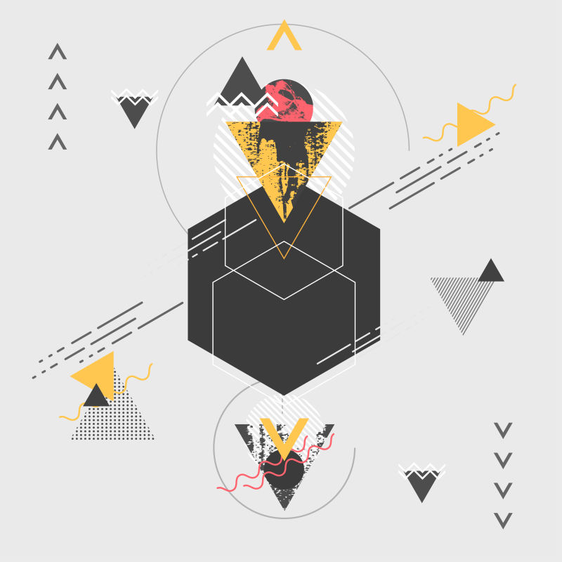 抽象矢量现代几何海报