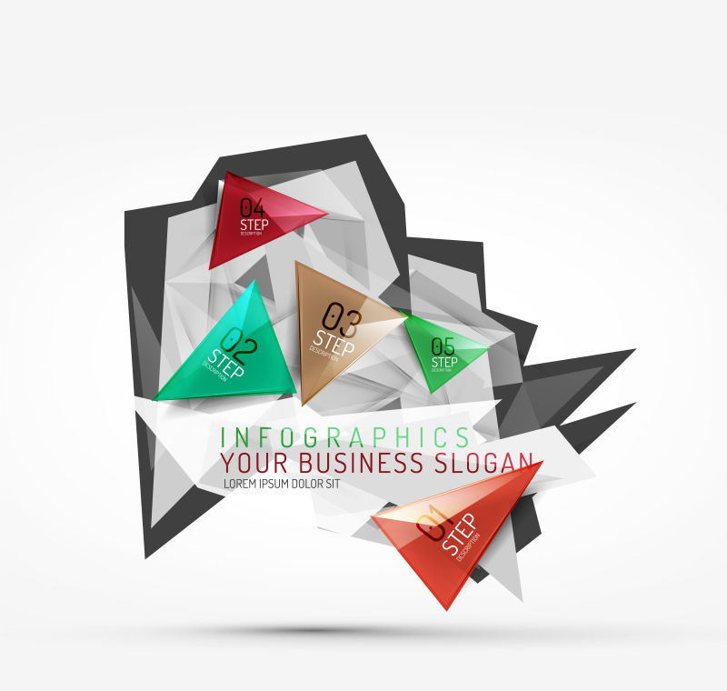 矢量现代折纸信息的图形