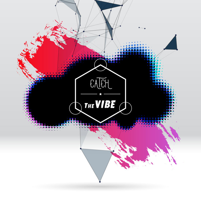 矢量黑色半色调污点