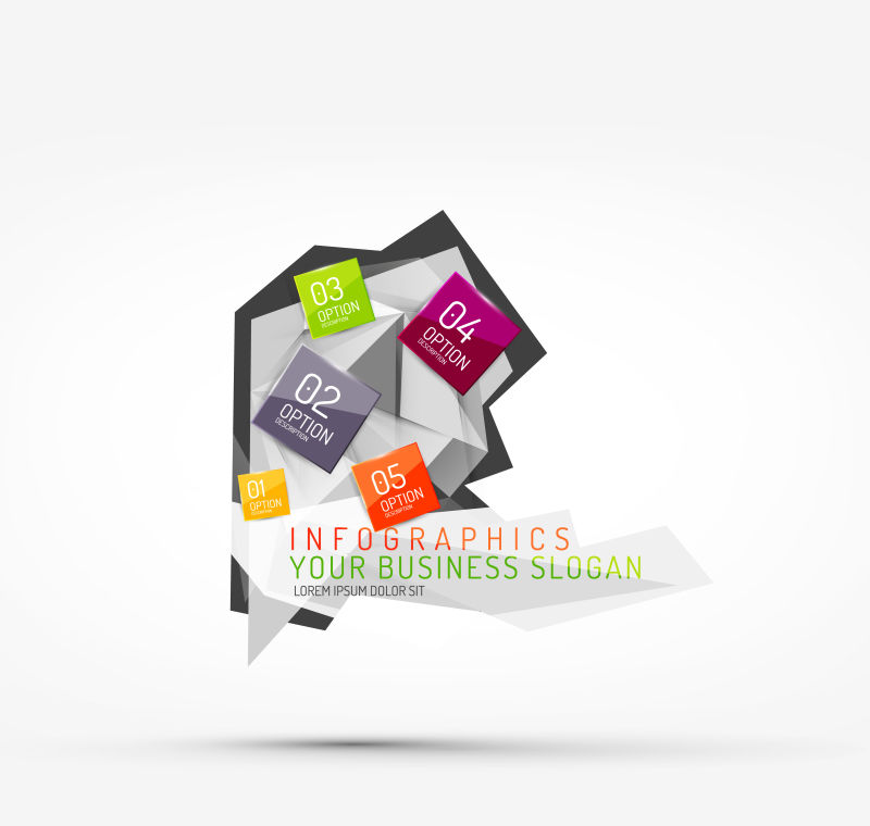 矢量现代折纸纸图