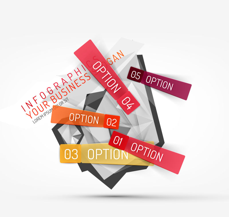 矢量现代的折纸纸图