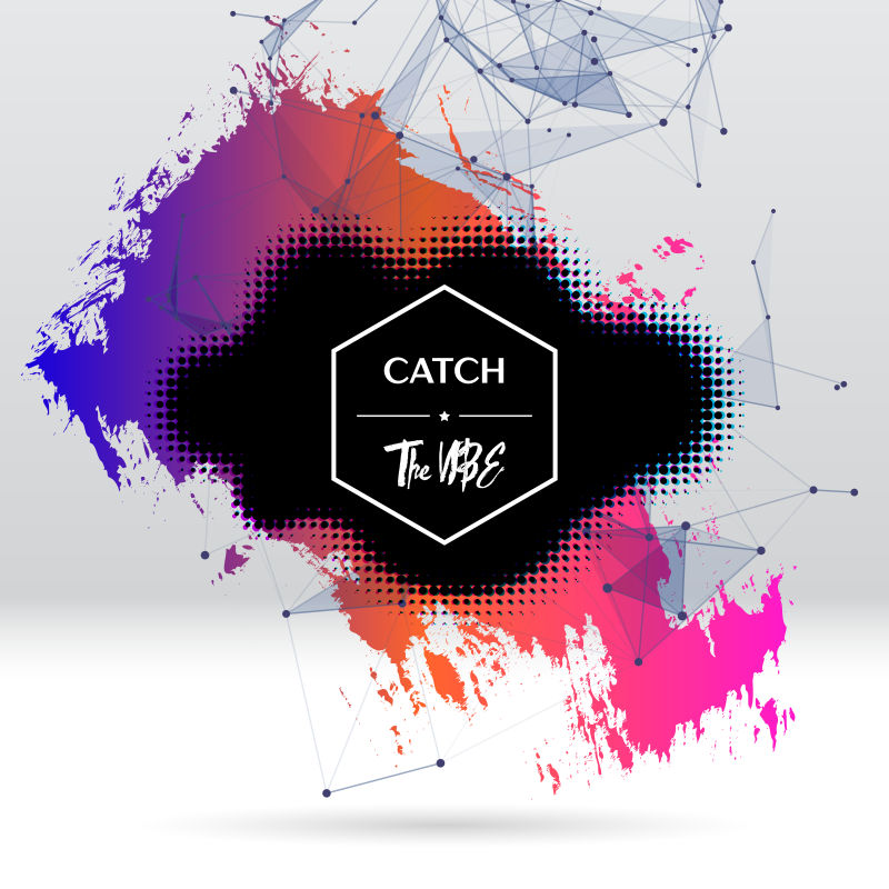 矢量彩色画笔笔画