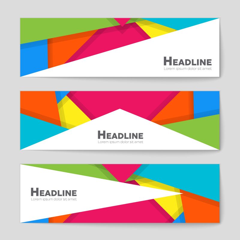 矢量抽象网页封面横幅设计