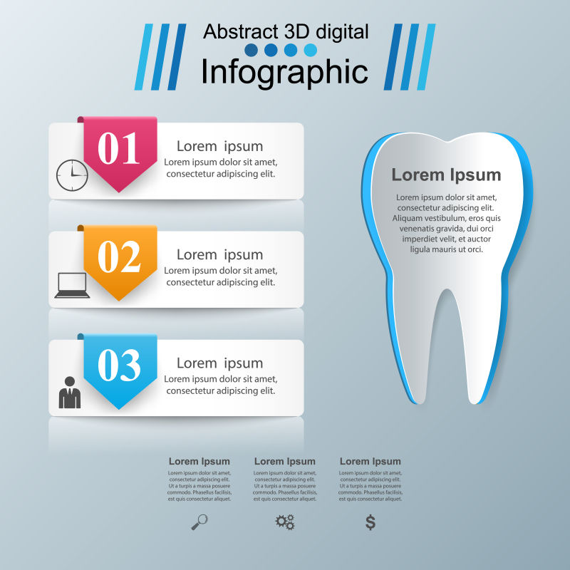 矢量设计牙科商业宣传图标