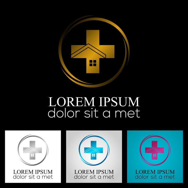 矢量十字医院标志设计