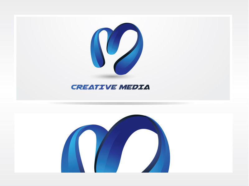 矢量字母M形logo