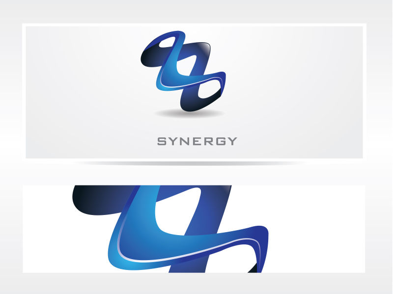 矢量蓝色抽象的logo设计