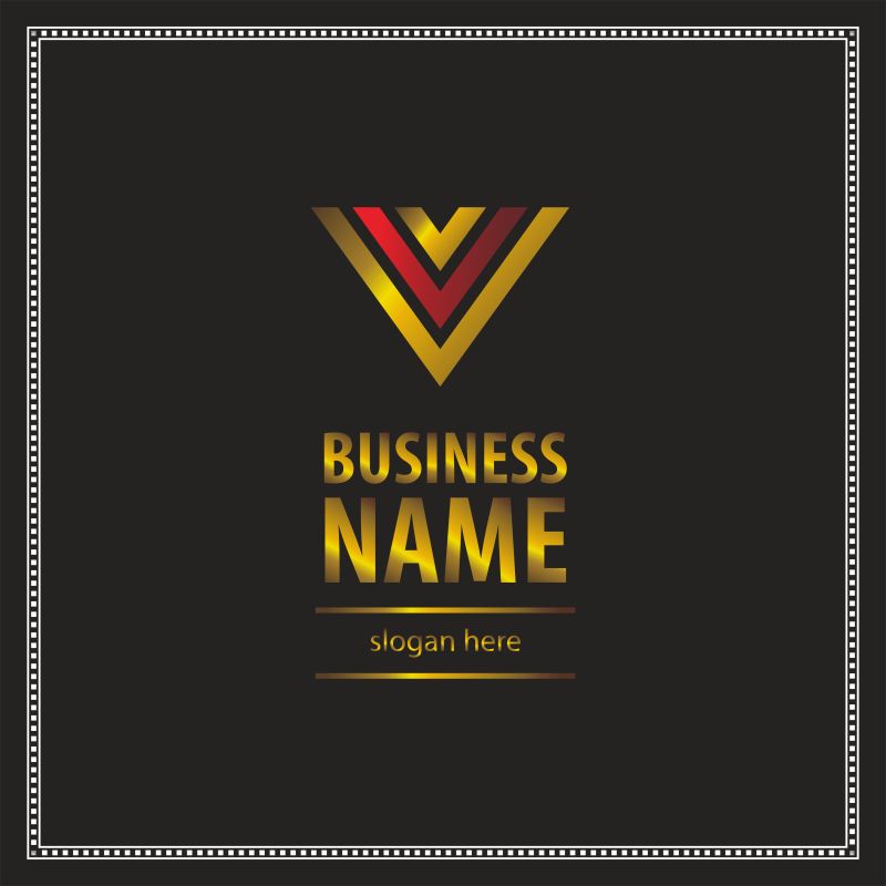 抽象矢量金属光泽的倒三角标志设计