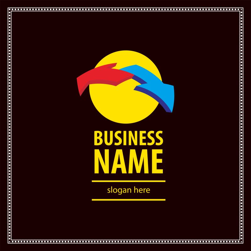 抽象矢量两色箭头元素标志设计