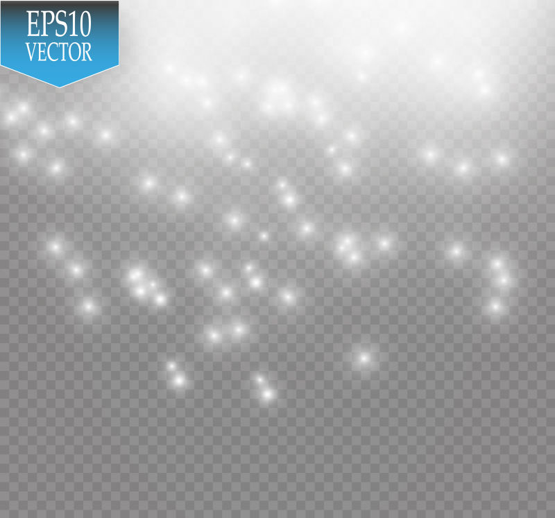 创意矢量白色闪烁光点设计元素