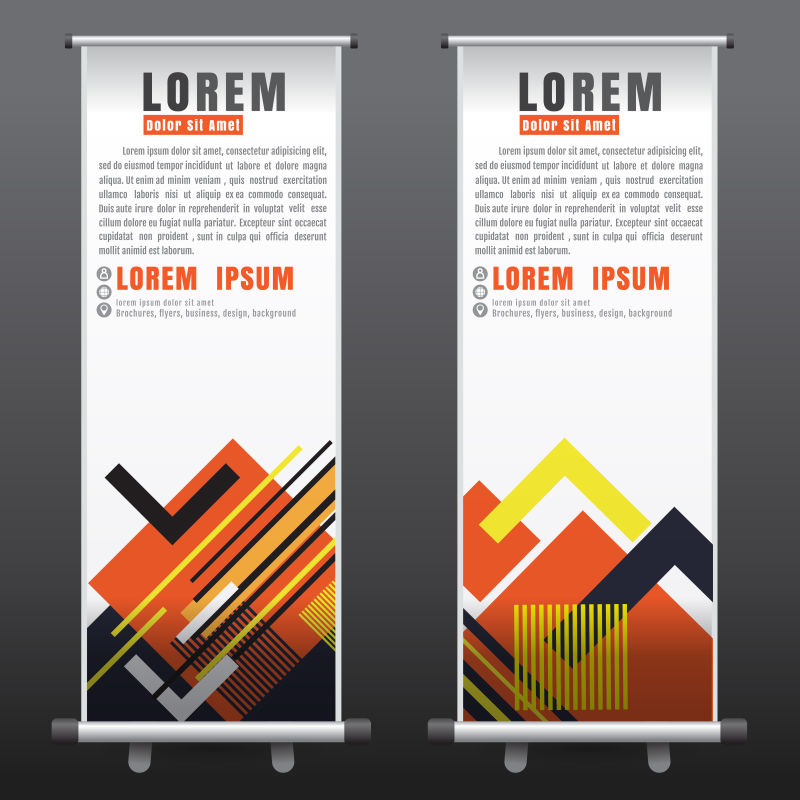 创意矢量现代抽象竖横幅平面设计