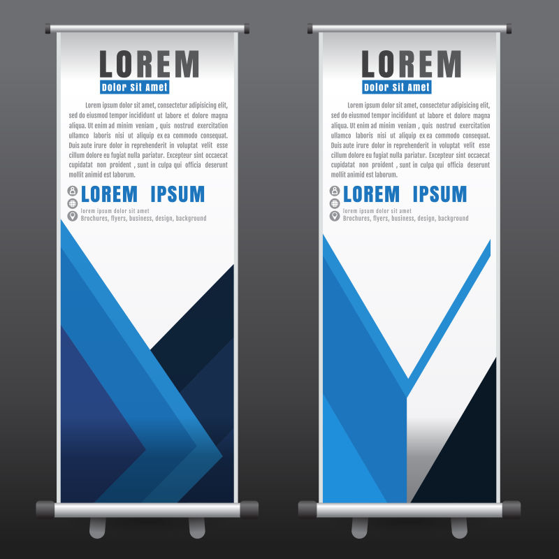 创意矢量绿色几何抽象竖横幅设计