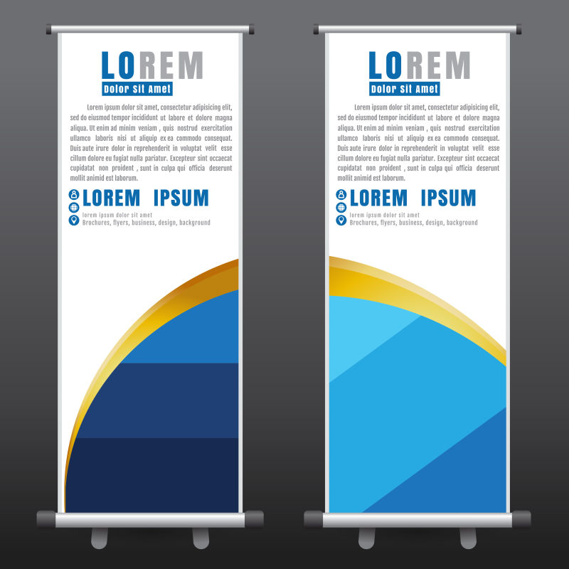 创意矢量彩色几何风格的竖横幅设计