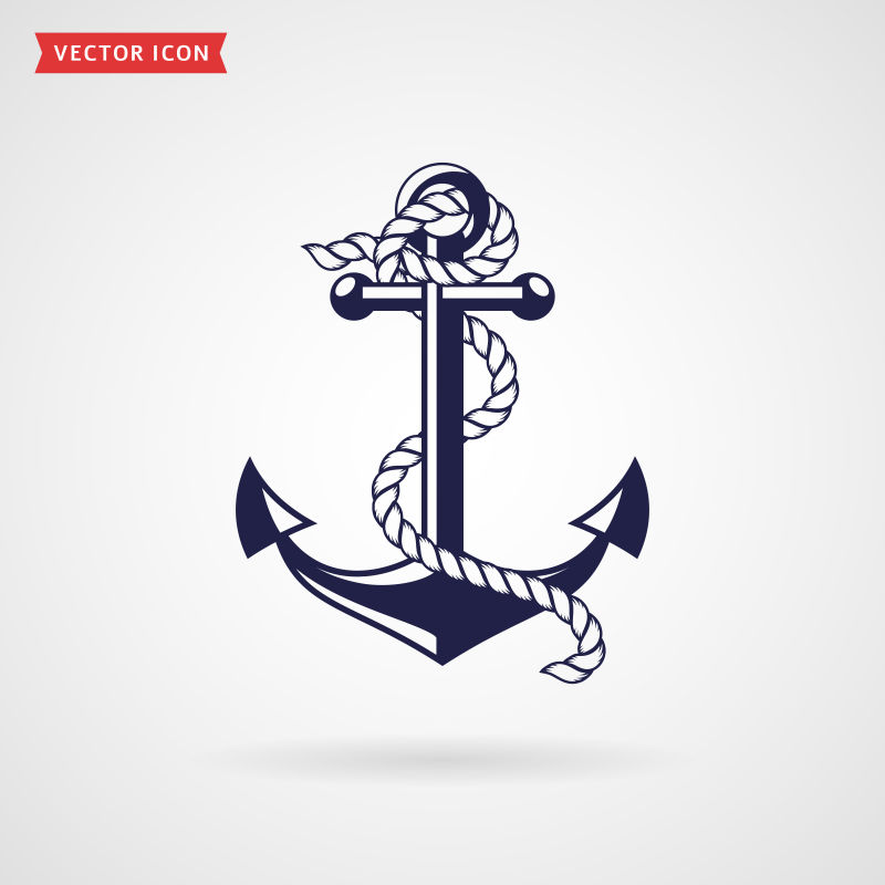 矢量的复古船锚标志设计