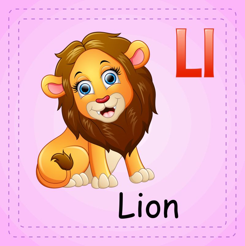 动物字母表L代表狮子