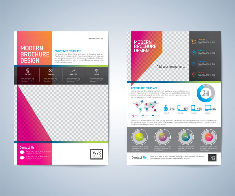 矢量的创意商业年度报告设计