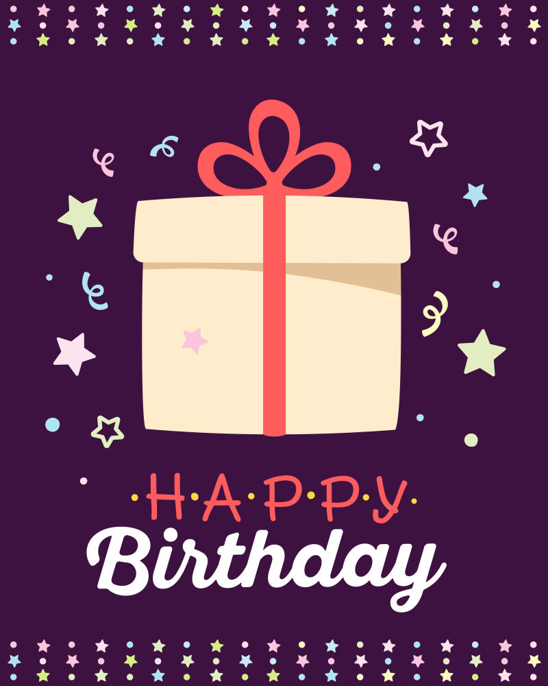 矢量红色蝴蝶结生日贺卡