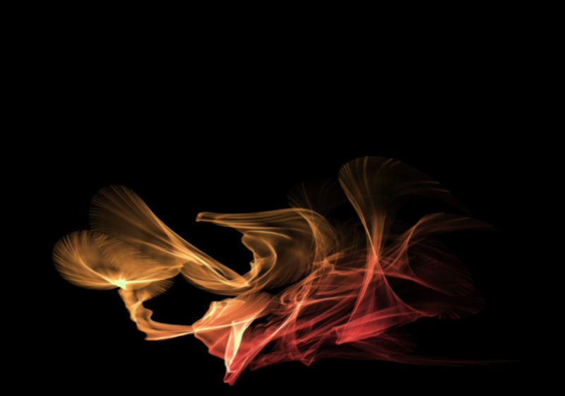 黑色背景中的彩色烟雾