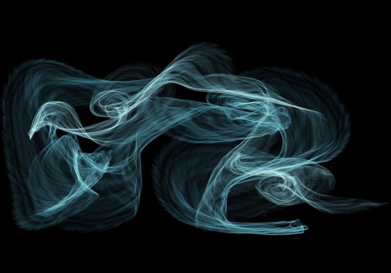 蓝色的缭绕烟雾设计