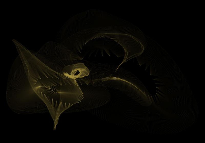 黑色背景上的黄色透明烟雾