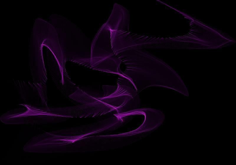 黑色背景上的紫色蓬松烟雾