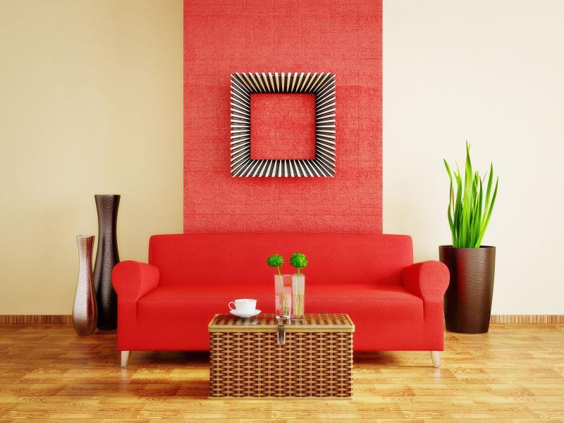 红色室内家具设计