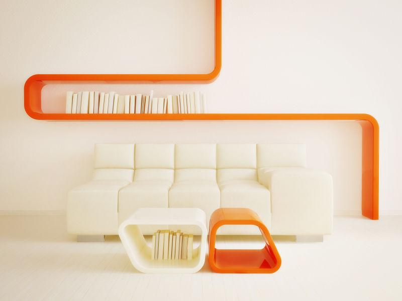 橙白室内家具设计