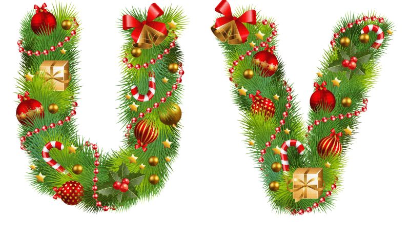 矢量圣诞字母UV设计