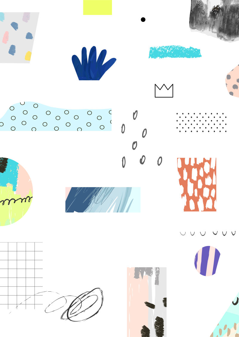 矢量彩色手绘装饰设计图案背景