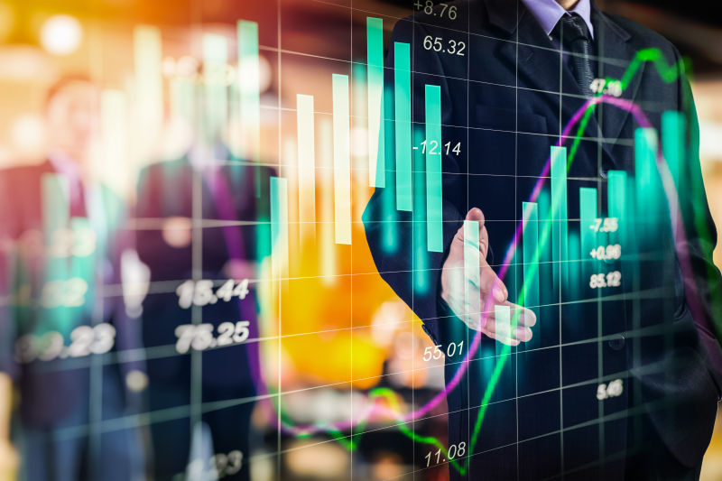 商人分析商业股票概念