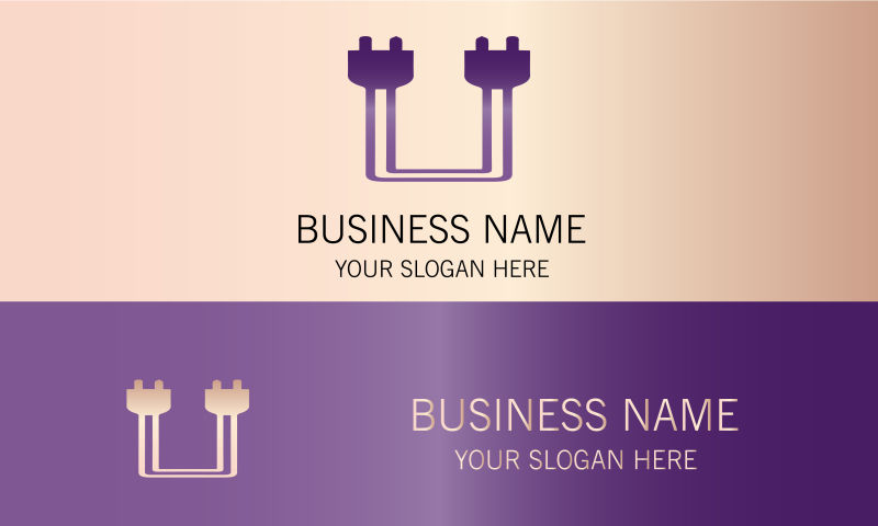 带有插头形状的商业logo设计