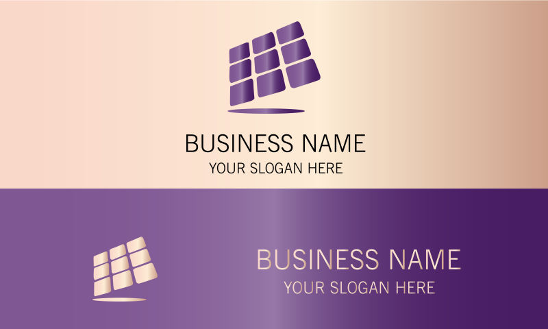 带有正方形图案的商业logo设计