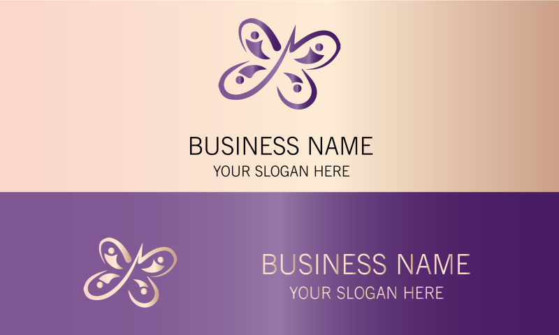 美丽蝴蝶图案的商业logo设计