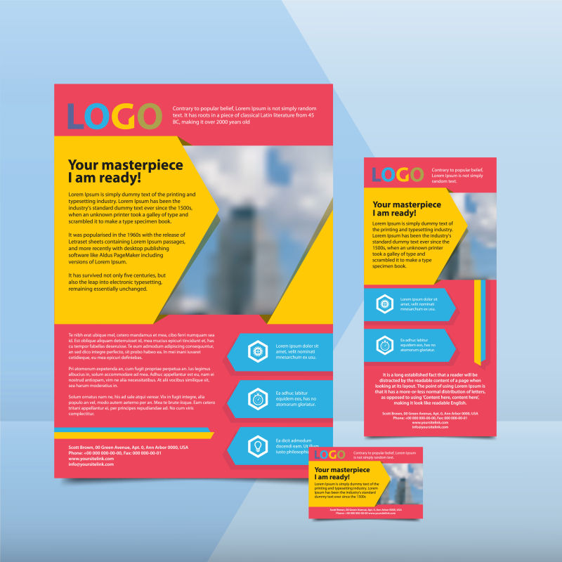 抽象矢量现代多色的宣传封面设计