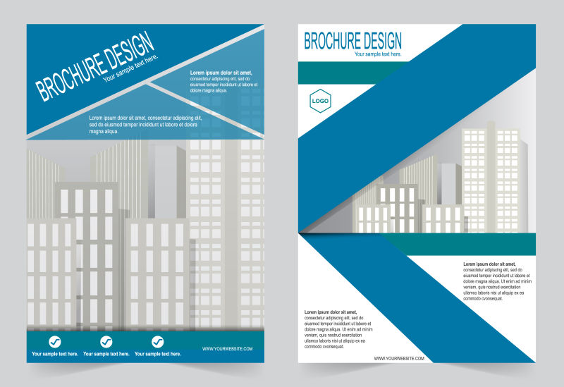 矢量抽象几何现代商业都市宣传册设计