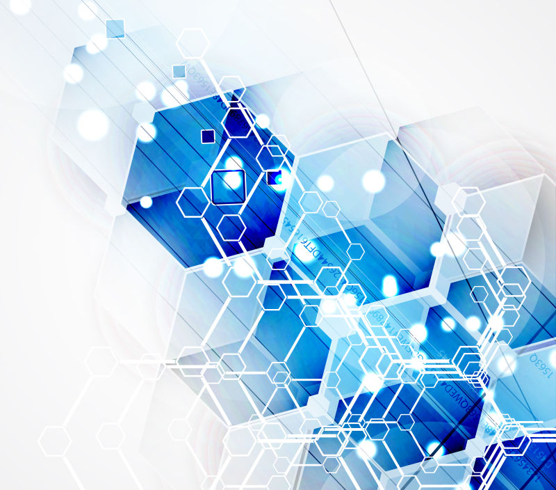 蓝色立体图案背景矢量设计