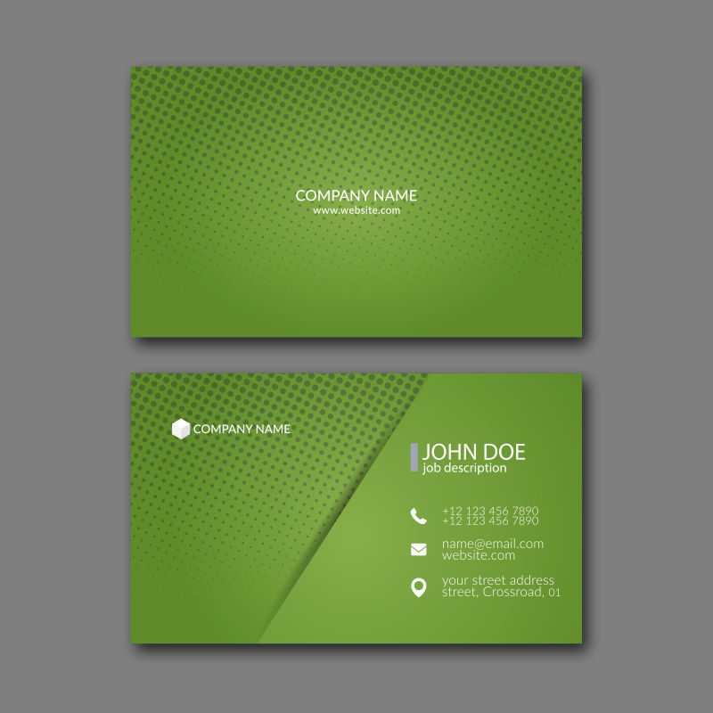 矢量绿色优雅的名片设计