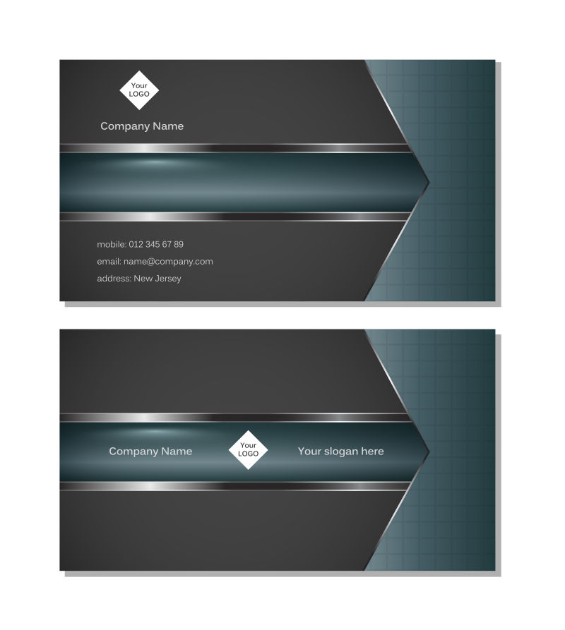 矢量抽象现代深色优雅的名片设计