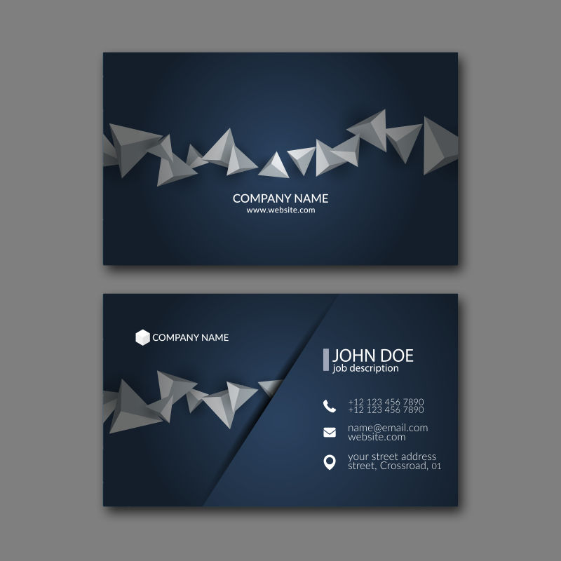 抽象矢量黑色现代商业名片