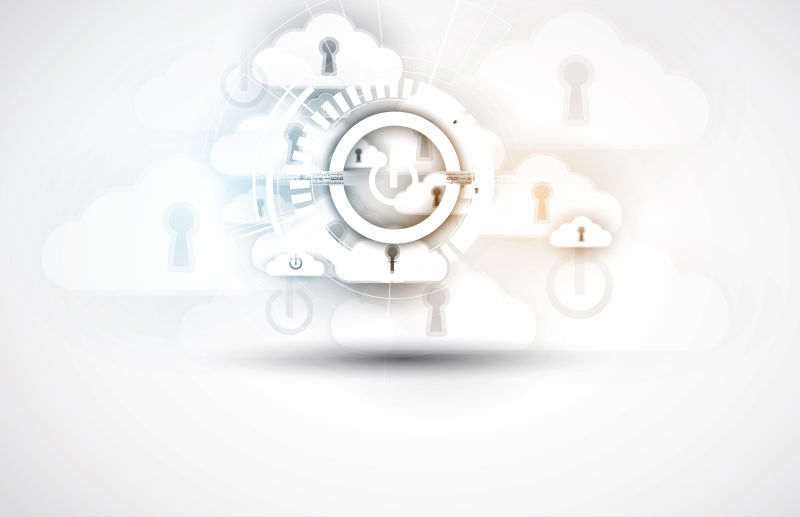 现代云技术背景矢量设计