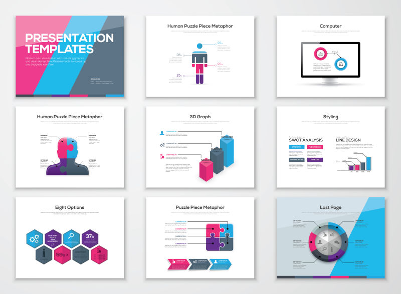 商务演示手册设计矢量图